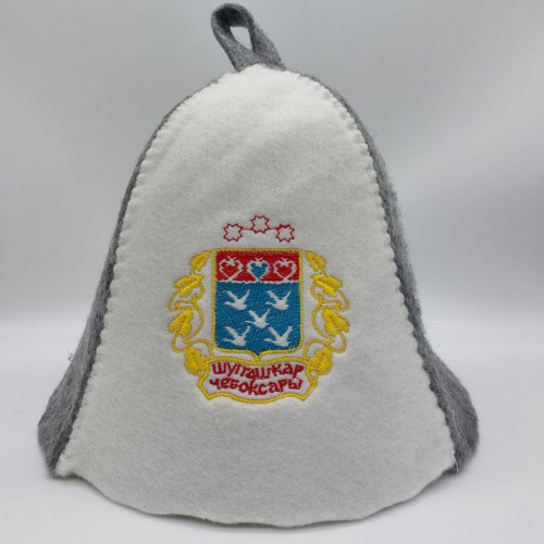 Шапка банная Герб Чебоксар (вышивка)