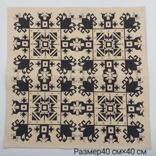 Салфетка большая Черный орнамент 40*40 (принт) 